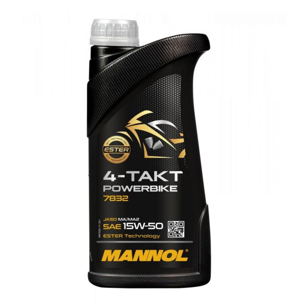Масло моторное   MANNOL  POWERBIKE   4Т   SAE 15W-50   синтетическое   1 л