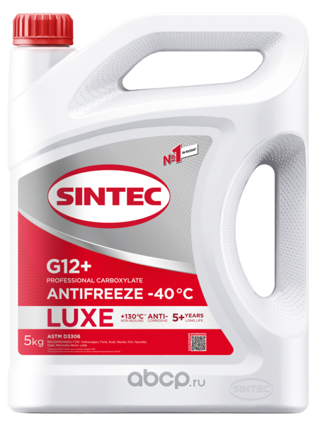 Антифриз SINTEC Luxe  красный 5кг   G12+   
