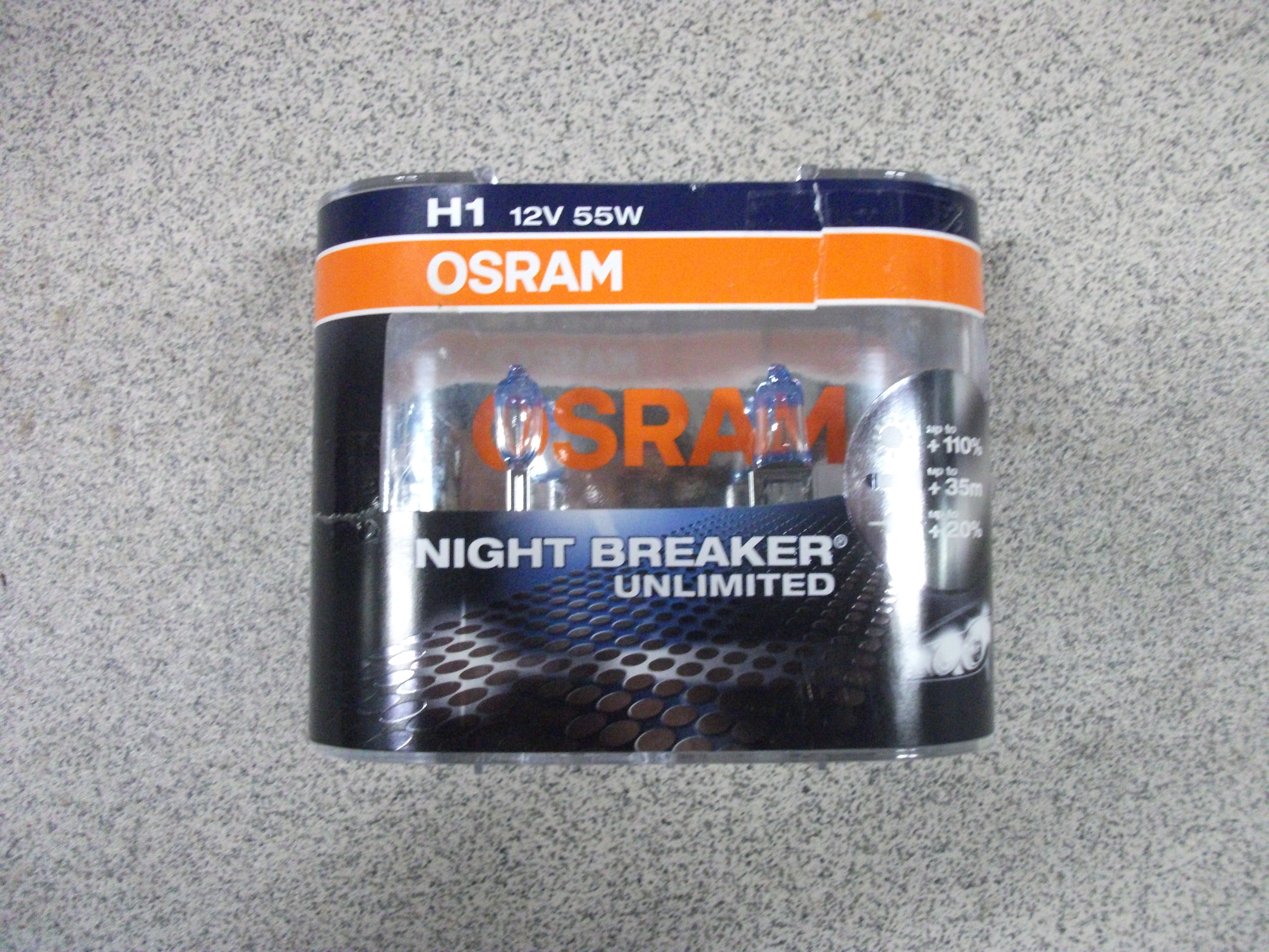 H1   12v 55w + 110%  OSRAM      NIGHT BREAKER UNLIMITED  евро 2 шт.  ВАЗ 2110