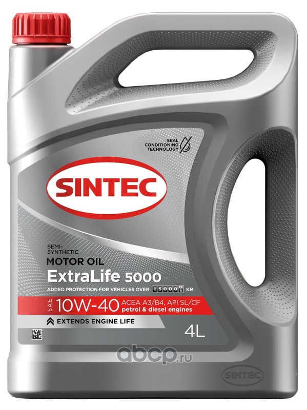 Масло моторное   SINTEC EXTRALIFE  5000  SAE 10W-40  A3/B4  SL/CF   4 л 