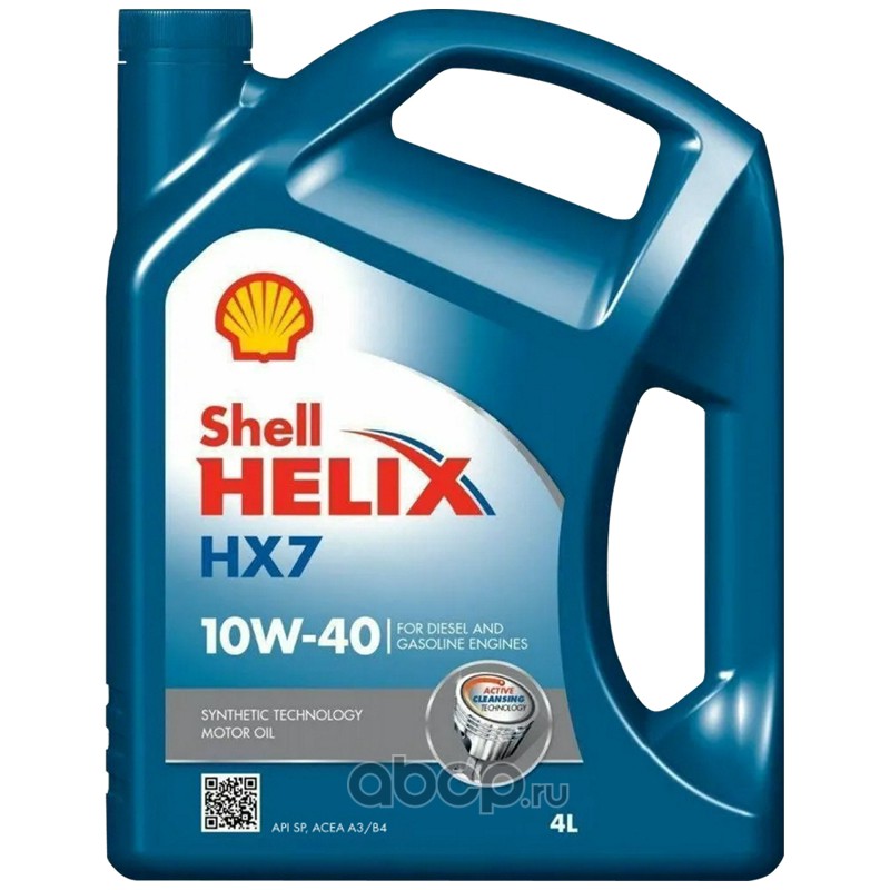 Масло моторное   SHELL HELIX  HX7  SAE 10W-40  A3/B4  SP   4 л   