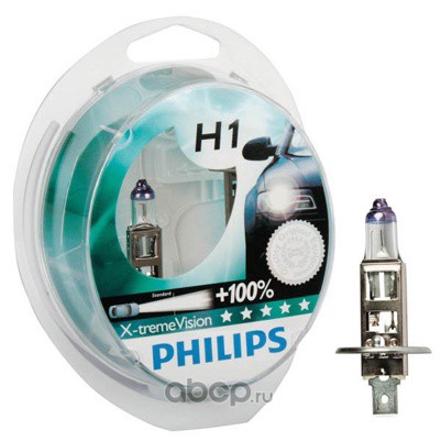 H1   12v 55w + 130%  PHILIPS      X-tremeVision   DUOBOX