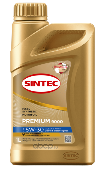 Масло моторное   SINTEC PREMIUM  9000  SAE 5W-30  C3  SN   1 л 