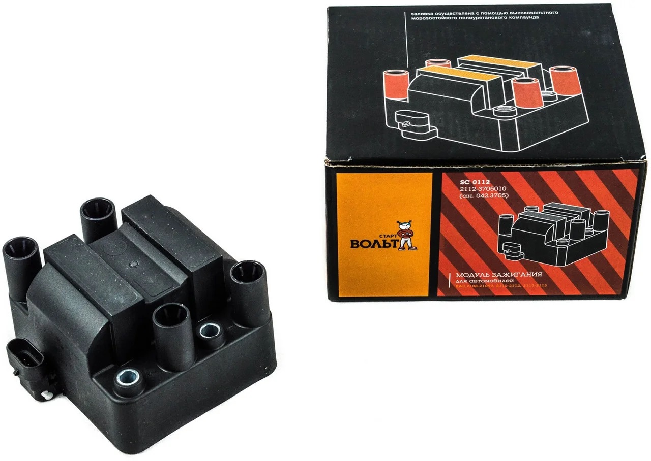 Катушка   Зажигания   ВАЗ 2108-15,2110 большая 8 кл. (STARTVOLT)  (4конт.)  042.3705