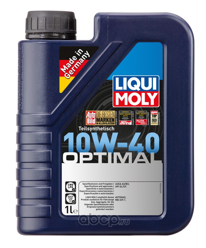 Масло моторное   Liqui Moly п/синт Optimal 10W-40 SL/CF A3/B3   1 л
