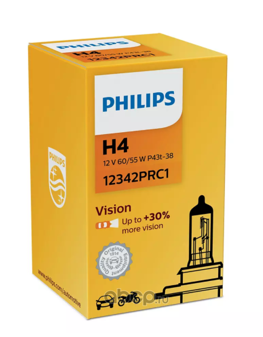 H4   12v 55/60w + 30%  PHILIPS      PREMIUM