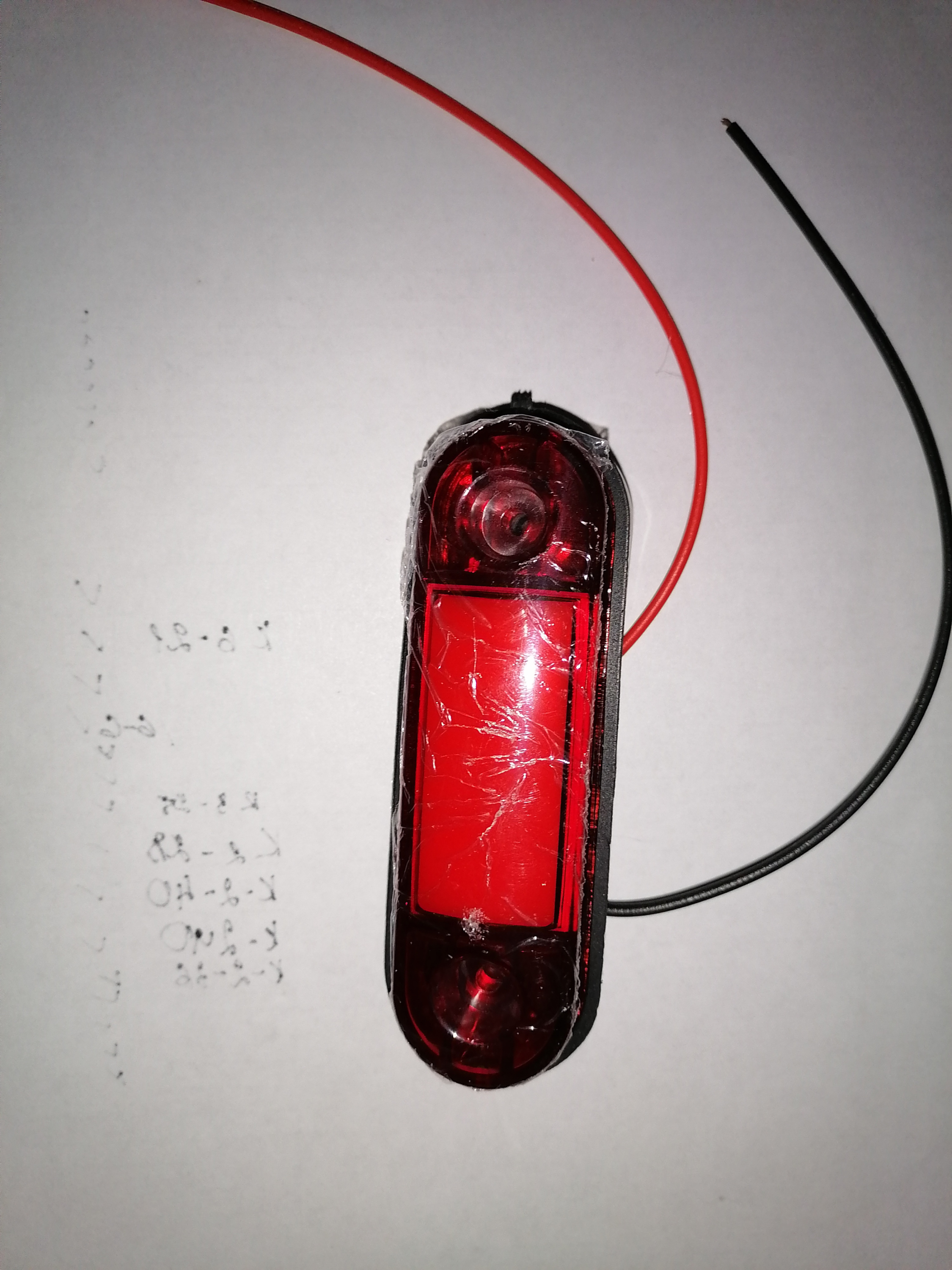 Фонарь   Габаритный  контурный   диодный   КРАСНЫЙ   ан.ОГ-40  (3 диодов)(12-24V)  МАТОВЫЙ