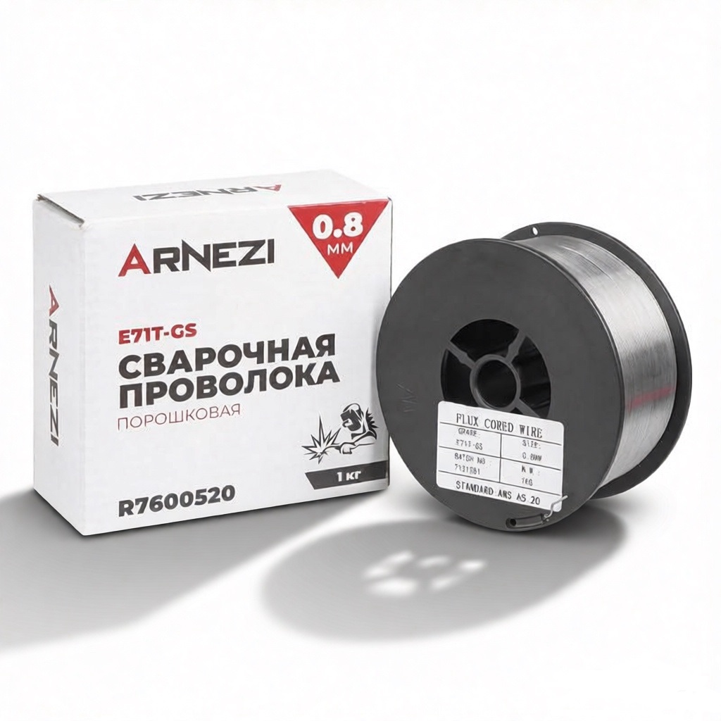 Проволока сварочная   самозащитная  (без газа)   d 0,8    1 кг   ARNEZI