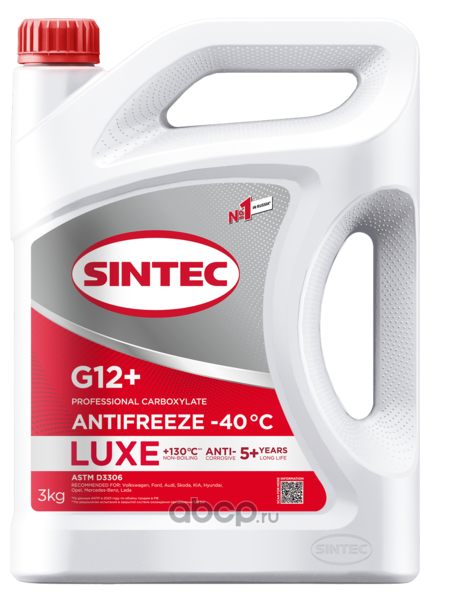 Антифриз SINTEC Luxe  красный 3кг   G12+   