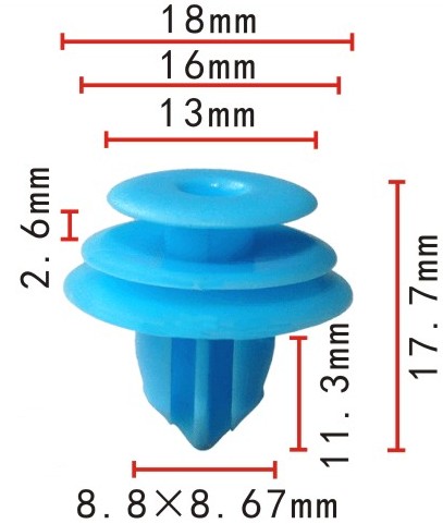 Клипса   C-0256    88970345, 909130077, 90467-10167, 9046710167, 76882-WA000, 76882WA000, 51Z16-2400