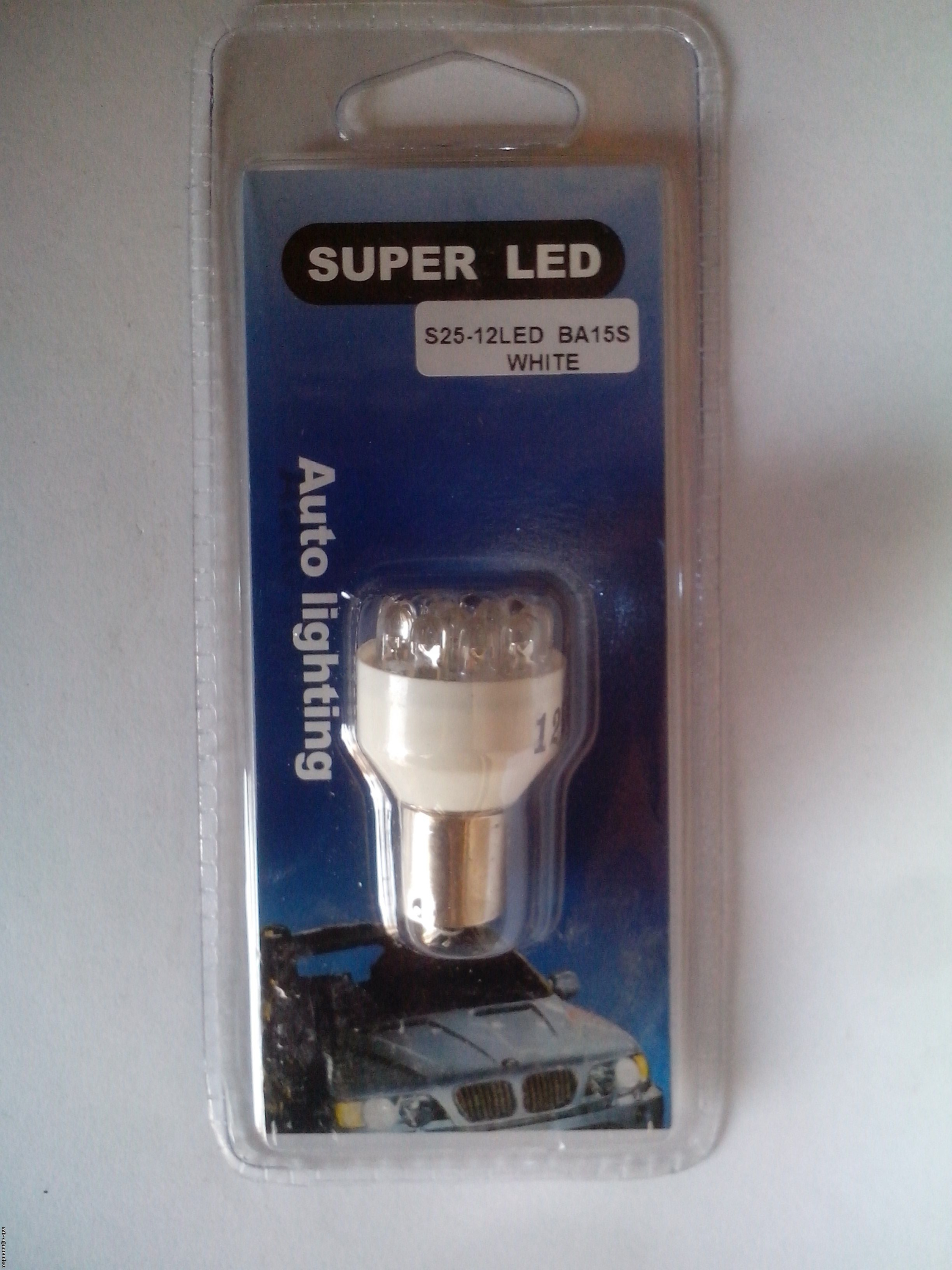 S 25 Светодиод   Белая   Цоколь   (ПРЯМАЯ)   12LED