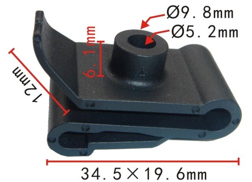 Держатель (скоба) ф5.2*37*20 подкрылков, бампера Lexus, Toyota (OEM 9046705114)