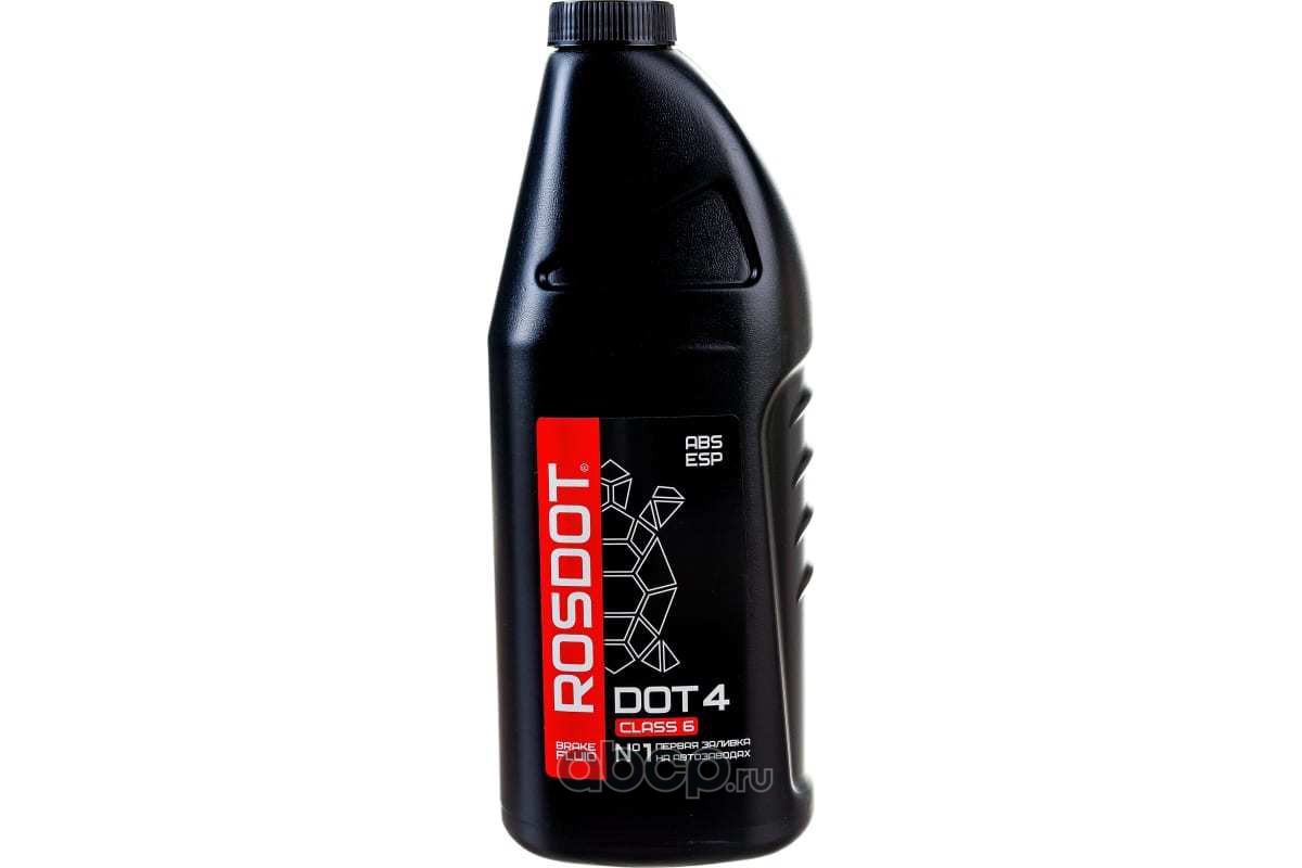 Тормозная жидкость "DOT-4" (910 гр.)  ROSDOT 6  "черный флакон"