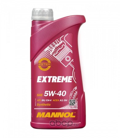 Масло моторное   MANNOL EXTREME   SAE 5W-40   синтетическое   1 л  7915