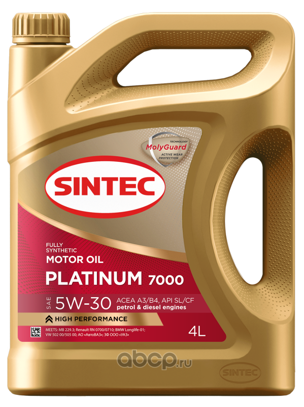 Масло моторное   SINTEC PLATINUM  7000  SAE 5W-30  A3/B4  SL/CF   4 л