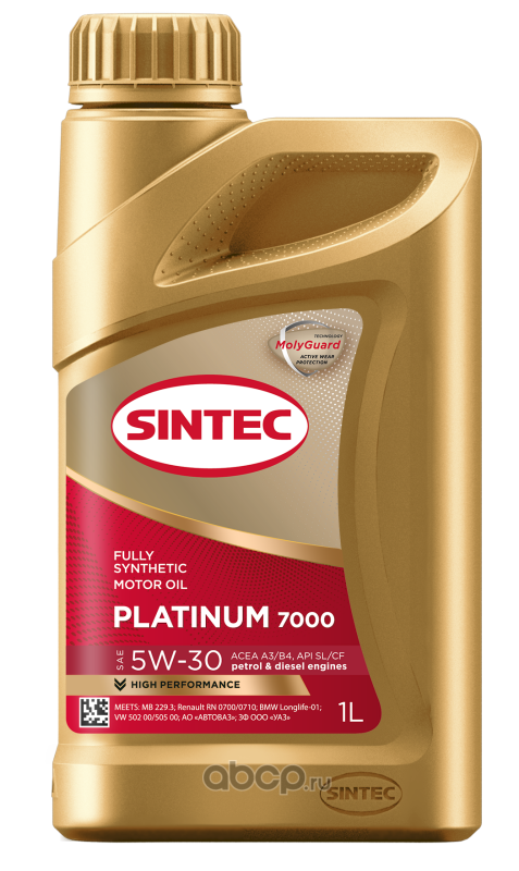 Масло моторное   SINTEC PLATINUM  7000  SAE 5W-30  A3/B4  SL/CF   1 л