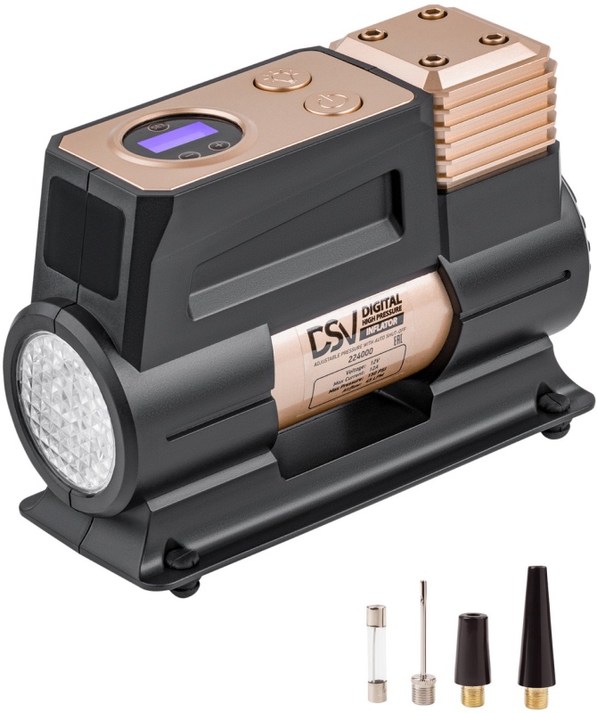 Компрессор автомобильный  SMART с  фонарем  45л/мин  12В  с цифр маном и сумкой DSV