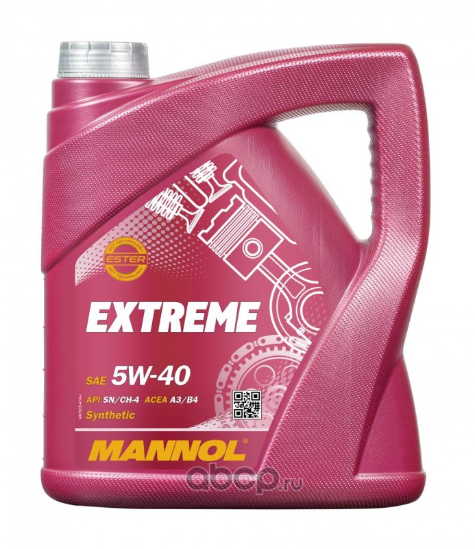 Масло моторное   MANNOL EXTREME   SAE 5W-40   синтетическое   4 л  7915