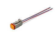 Колодка 2-х контактная  Deutsch DT06-2S-E004 (2pin) 2 контакта под сечение провода 0.5-0.8  (Cargen)