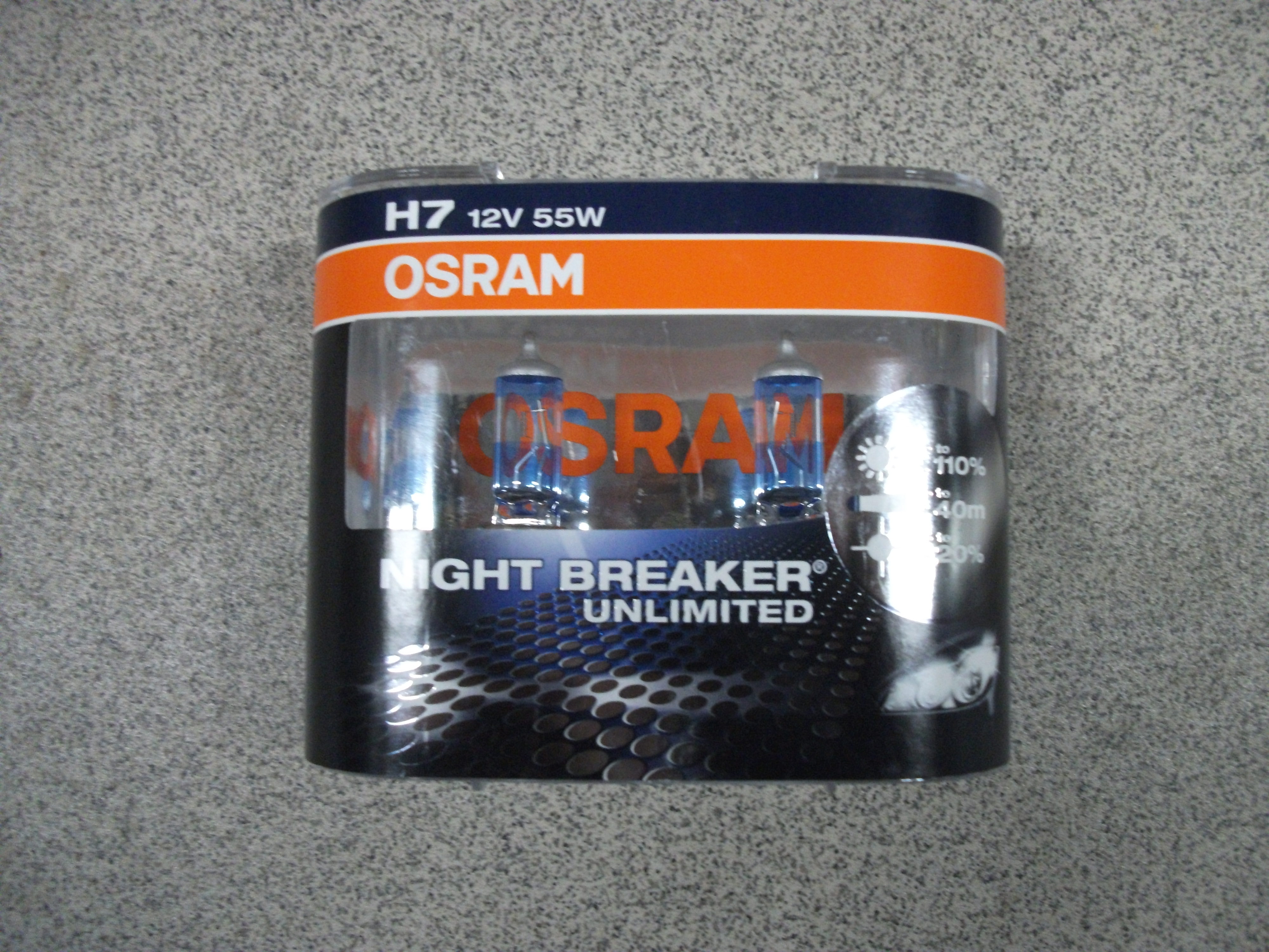 H7   12v 55w + 110%  OSRAM      NIGHT BREAKER UNLIMITED  евро  2 шт.