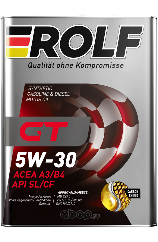 Масло моторное   ROLF GT  SAE 5W-30  A3/B4  SL/CF   4 л   