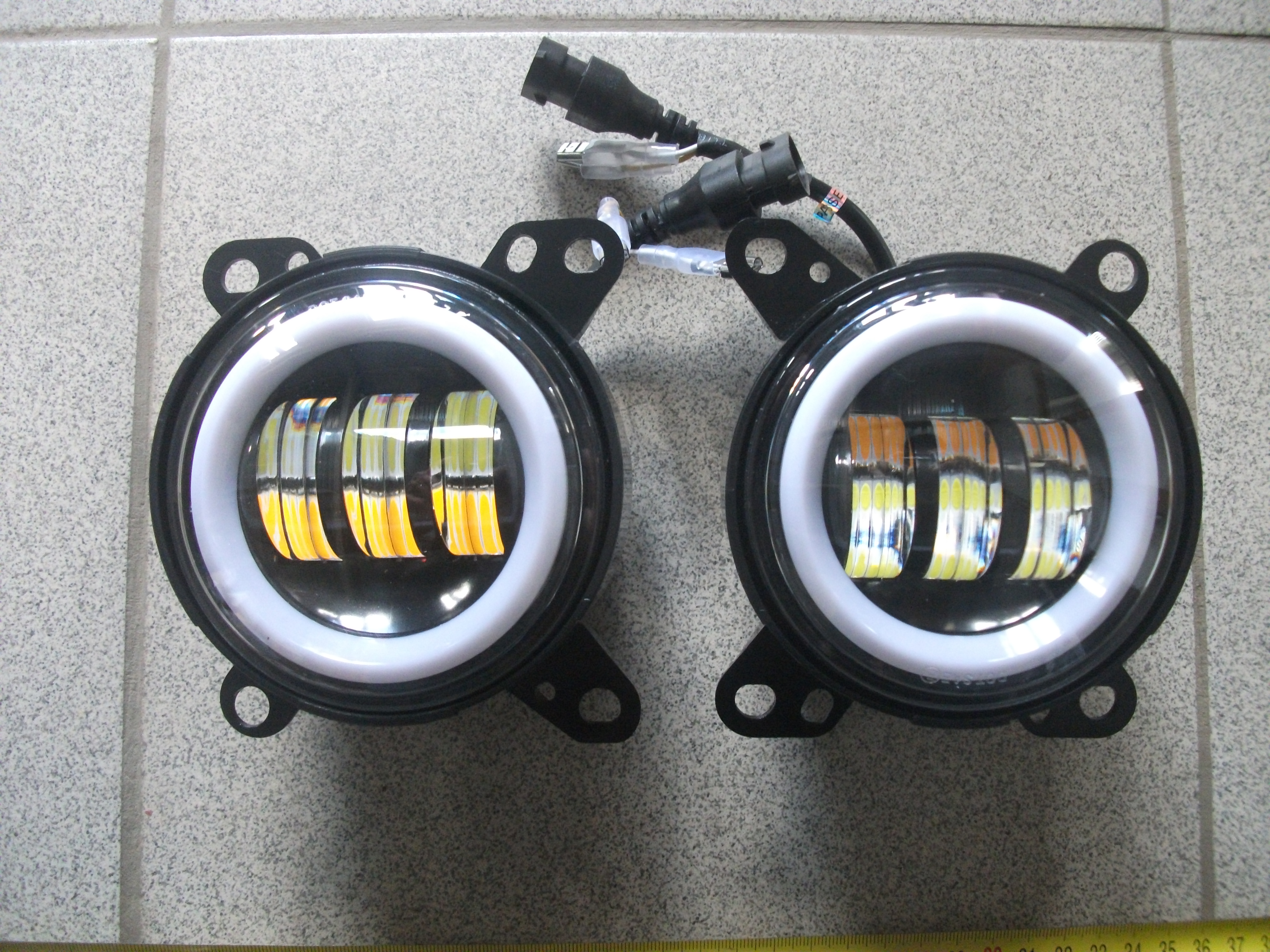 Фара   Противотуманная  LED   линза     DAF/Scania  Белый-Жёлтый + ДХО + Регулировка