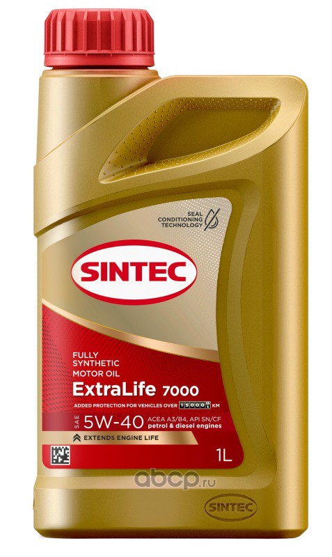 Масло моторное   SINTEC EXTRALIFE  7000  SAE 5W-40  A3/B4  SN/CF   1 л 