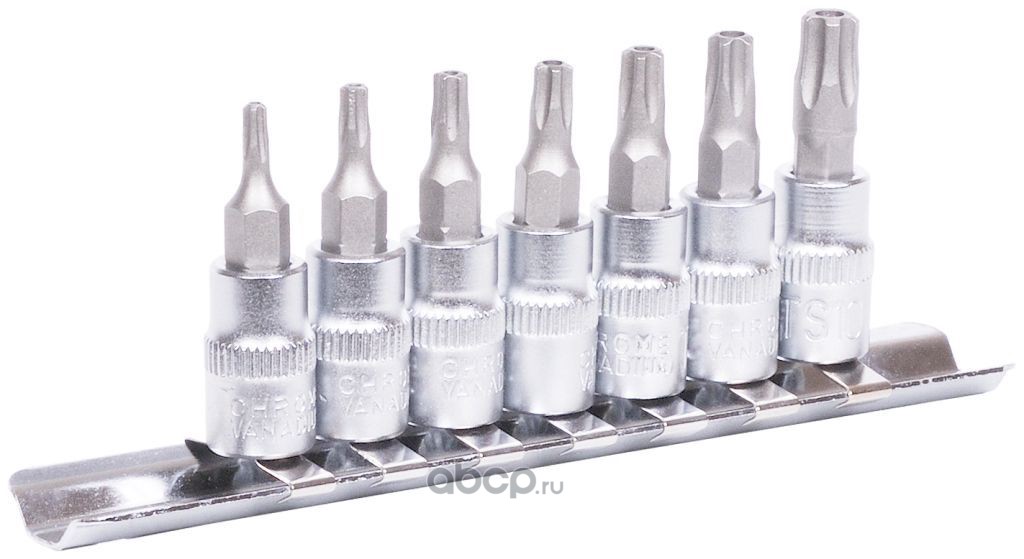 Набор головок торцевых 7пр. 1/4  5лучей планка  TORX